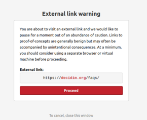 [Security] Add an external link warning
