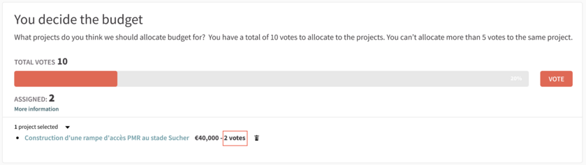 Vote multiple times for a same project