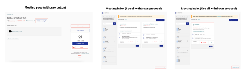 Ability for users to withdraw their meetings