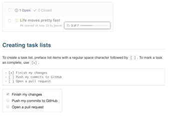 Add Github like checklists to results